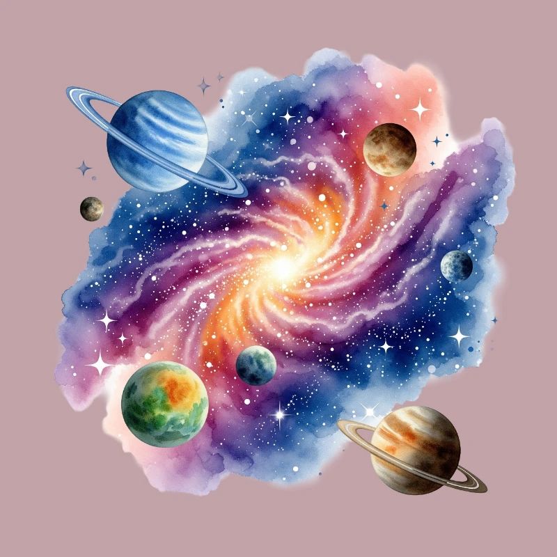 Galactic vortex with planetary constellations