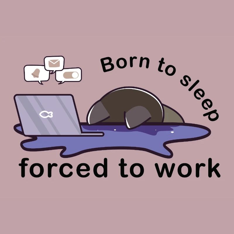 Né pour dormir forcé de travailler chat mignon travail