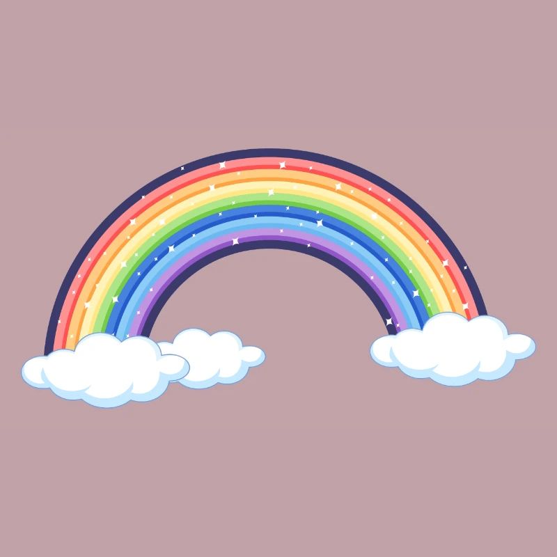 Arc-en-ciel vibrant sur les nuages