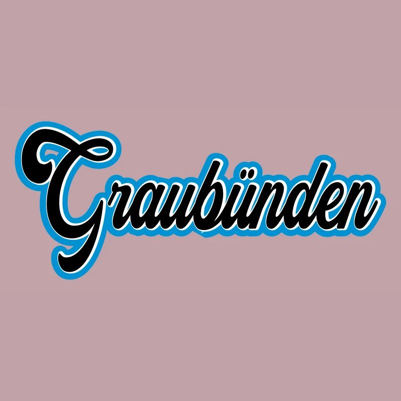 Graubünden Script mit Blau Outline