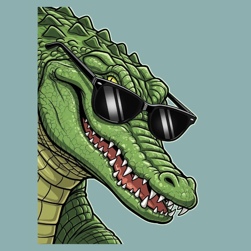 Lässiger Krokodil mit Sonnenbrille