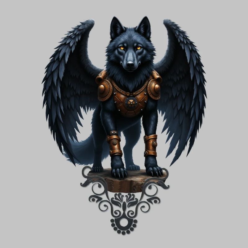Winged Wolf Armed with Fantasy