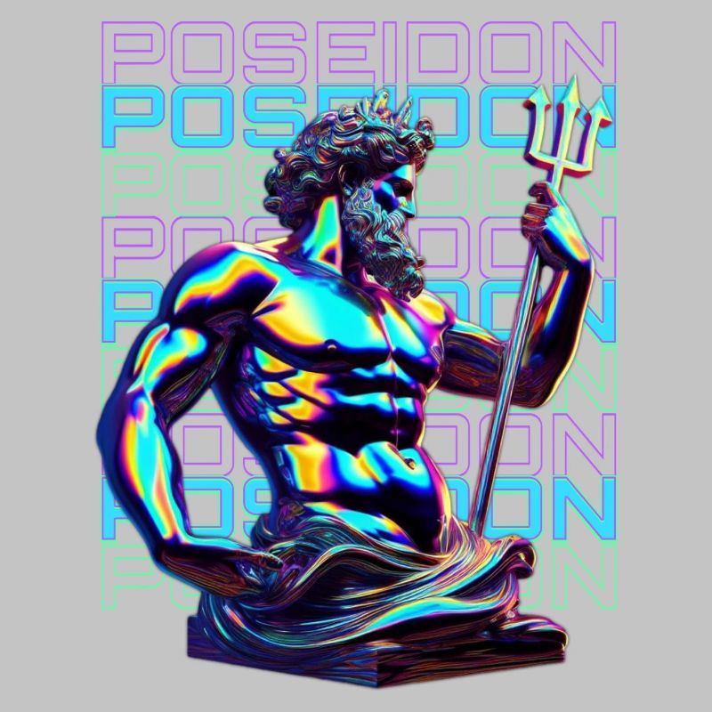 Neon Poseidon Trident