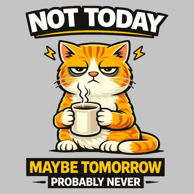 Pas aujourd’hui, procrastination du café pour chats