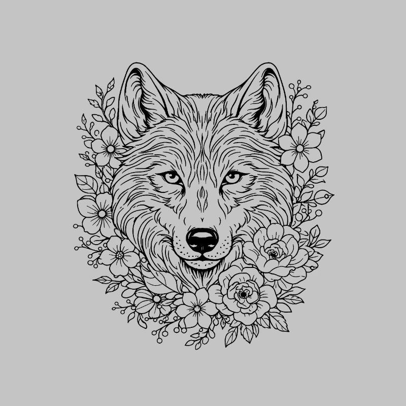 Sacred Wolf Geometry Art
