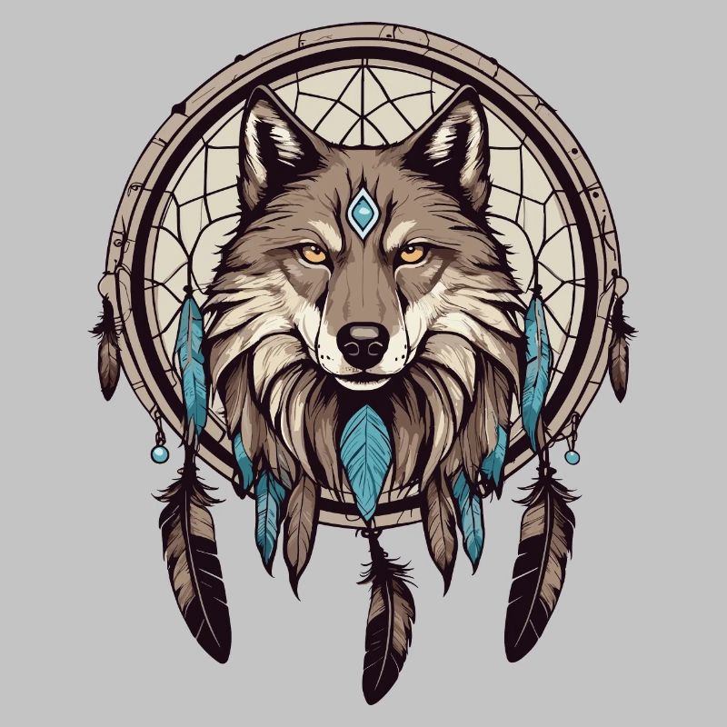 Traumfänger mit Wolf