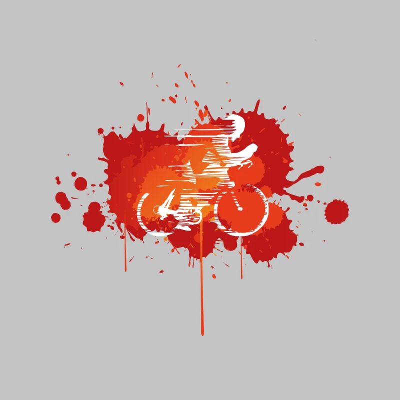 Fahrrad mit orangefarbener Farbe bespritzt