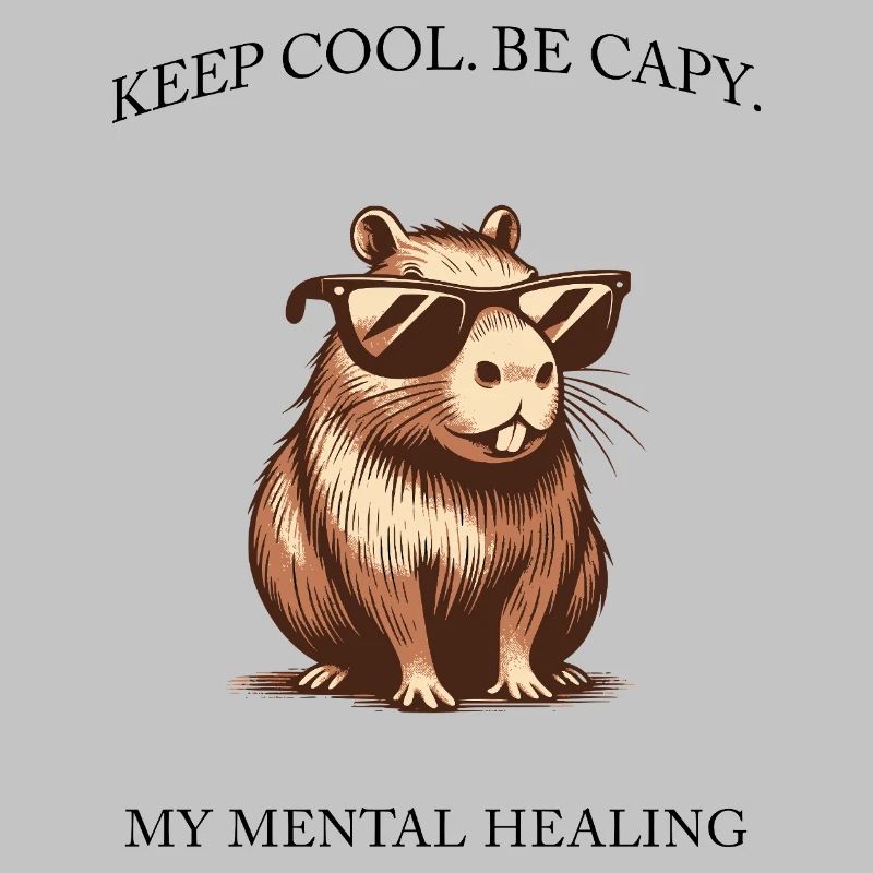 Capybara - Keep Cool, Be Capy - Design minimaliste