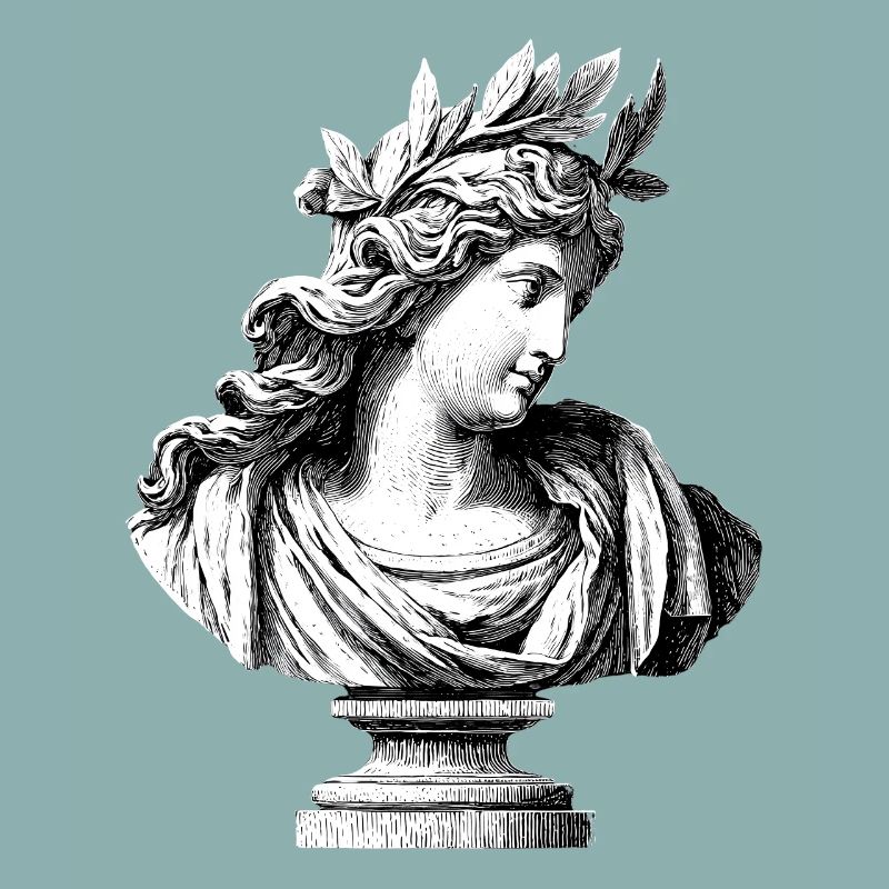 Buste antique déesse – Gravure classique