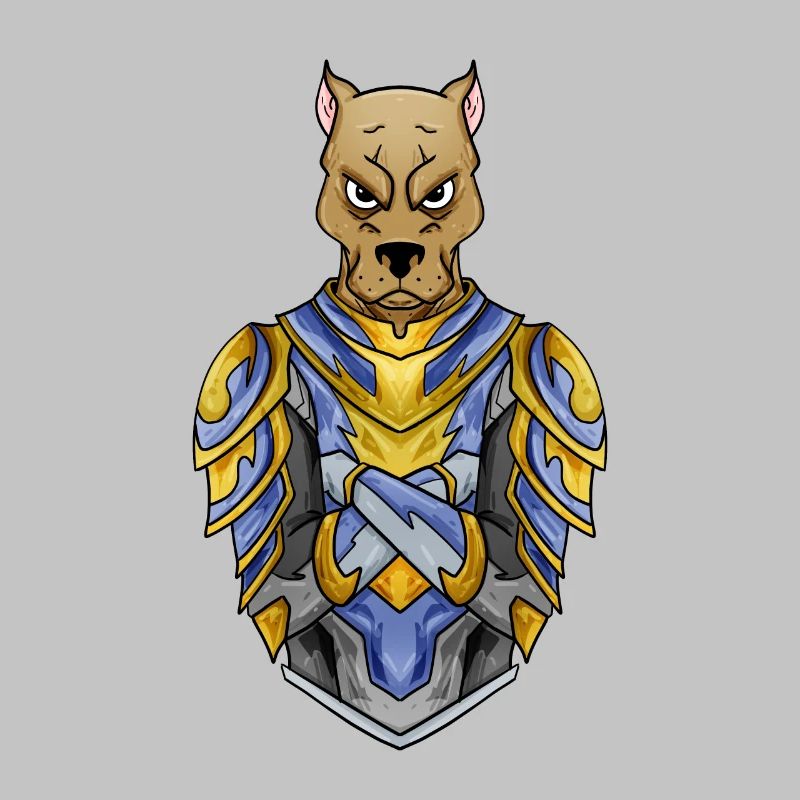 Knight Dog in Medieval Armor