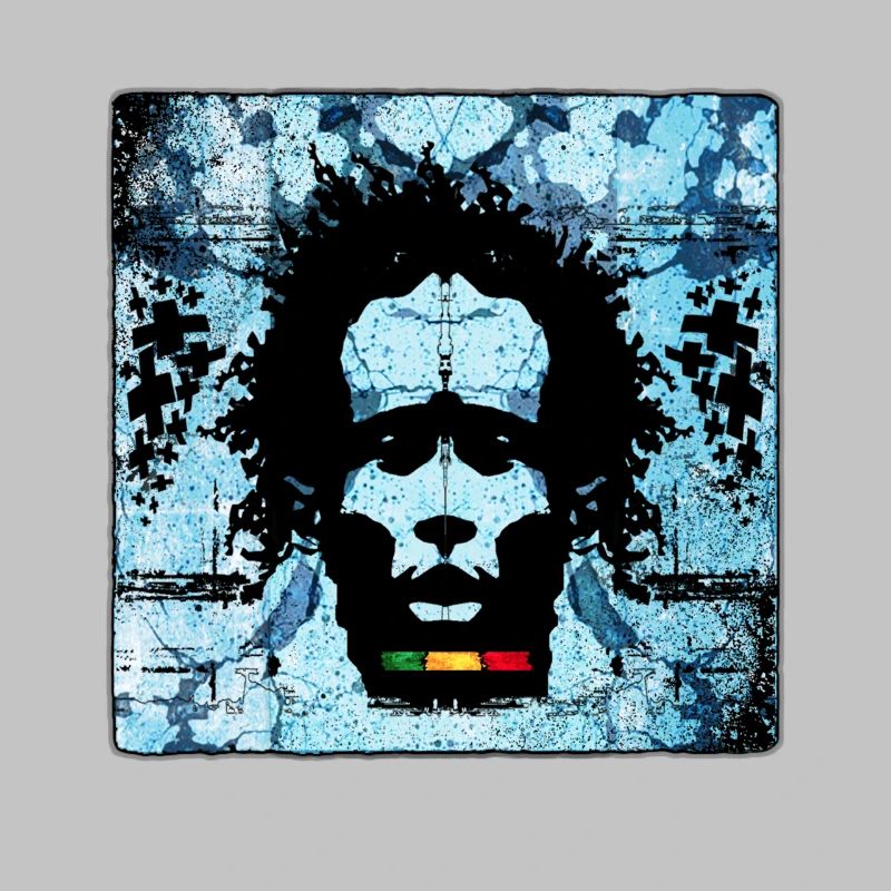 Reggae Mann Portrait mit Graffiti Stil