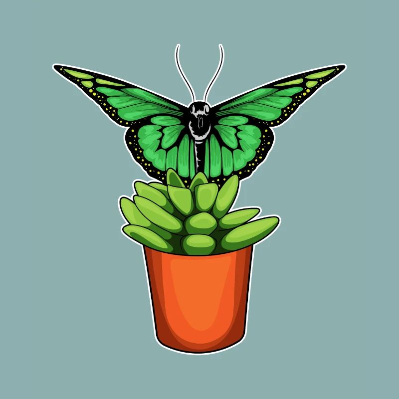 Fleur de pot de fleurs papillon
