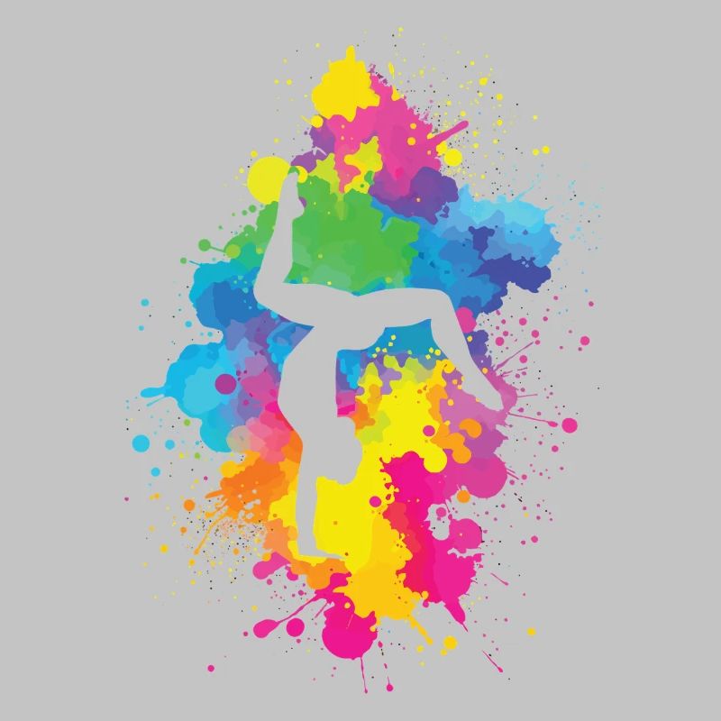 Acrobaties avec explosion de couleurs