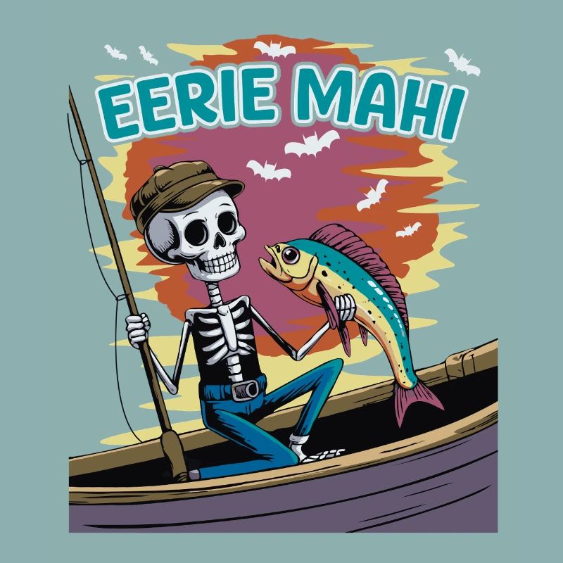 Creative skeleton angler dolphinfish Mahimahi