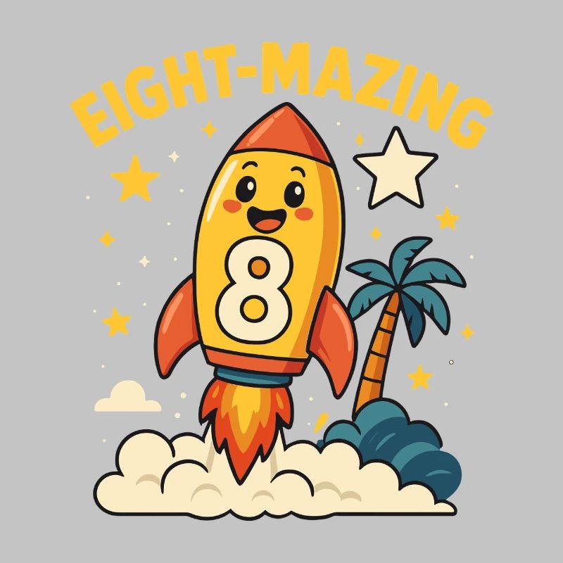Eight-Mazing Rocket Space Theme Eighth Birthday