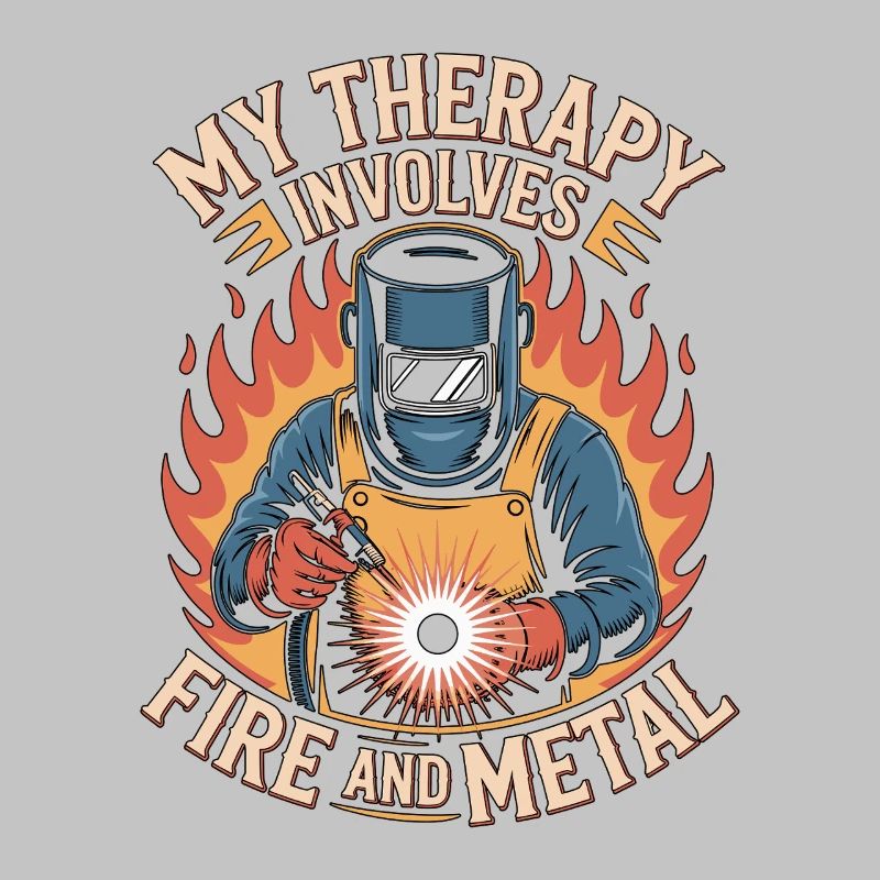 Welder My Therapy Involves Fire Mechanic Workshop