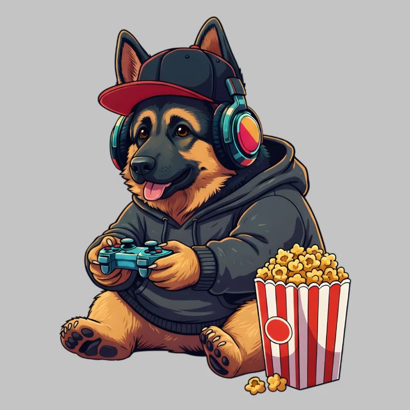 Deutscher Schäferhund mit Popcorn