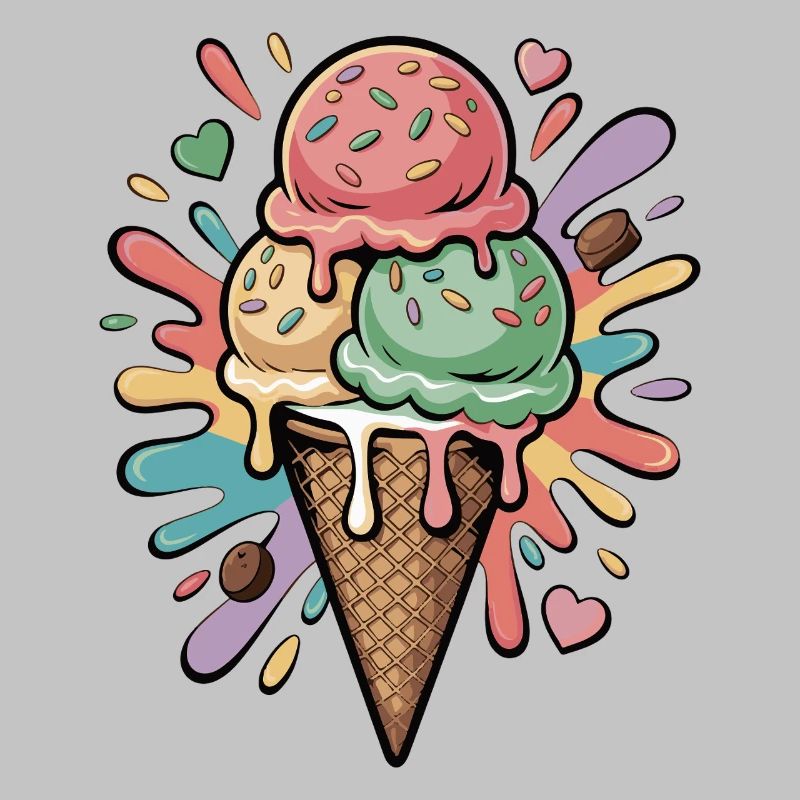 Bunte Eiscreme Explosion