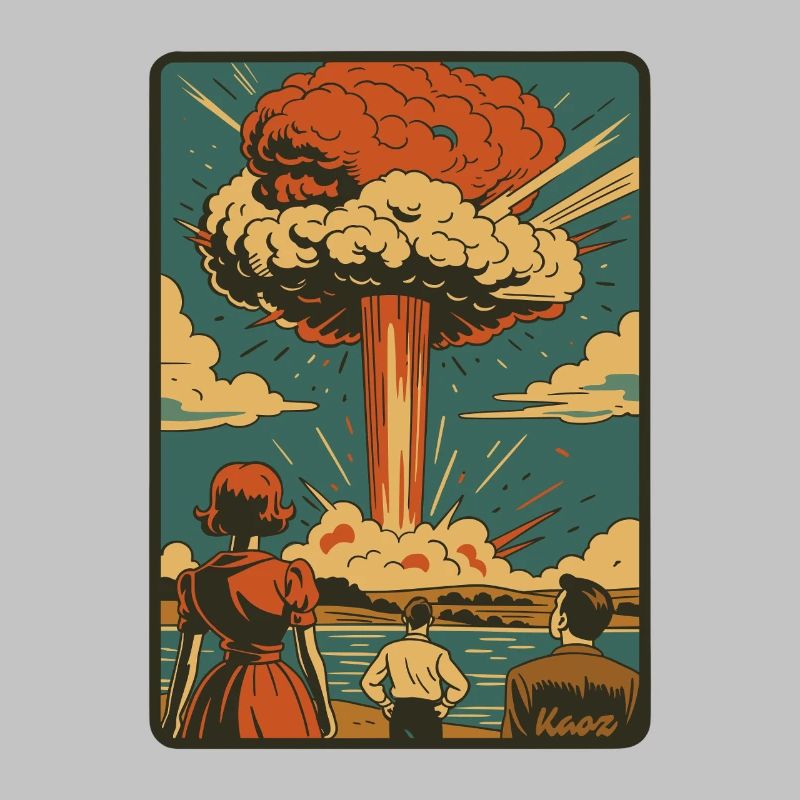 Explosion rétro-atomique en forme de champignon