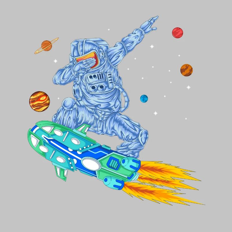 T-shirt spatial Astronaute en hoverboard