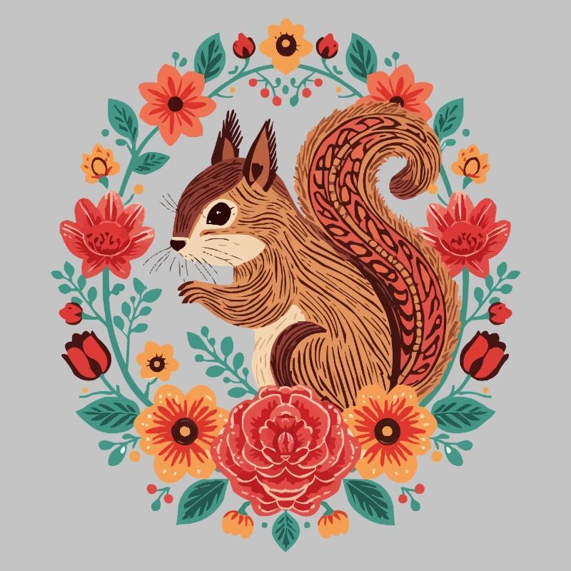 Squirrel in the Flower Circle