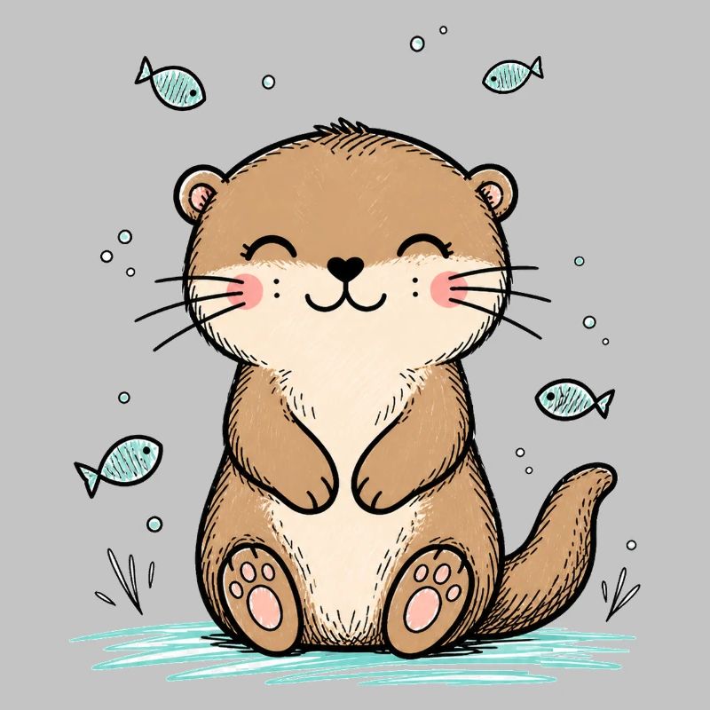 Fröhlicher Doodle-Otter