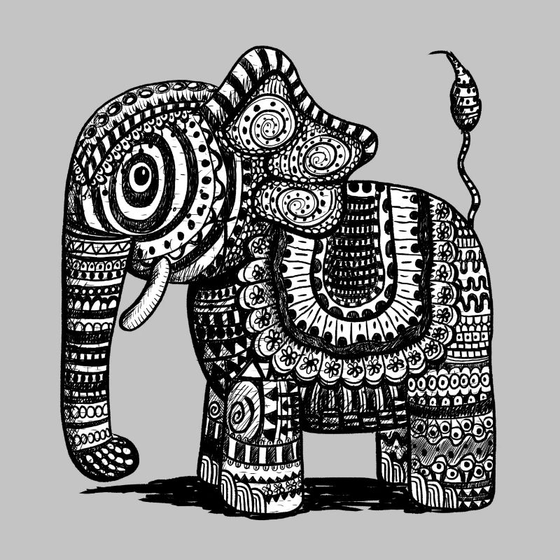 Power Elephant With Pattern I India I Gift Ethno