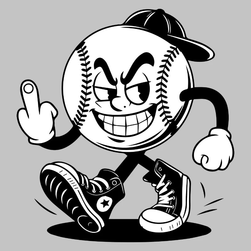 Baseball mit einem selbstbewussten