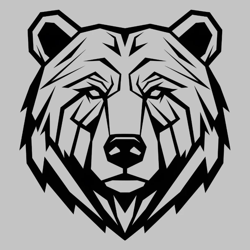 Geometric Bear Line Art
