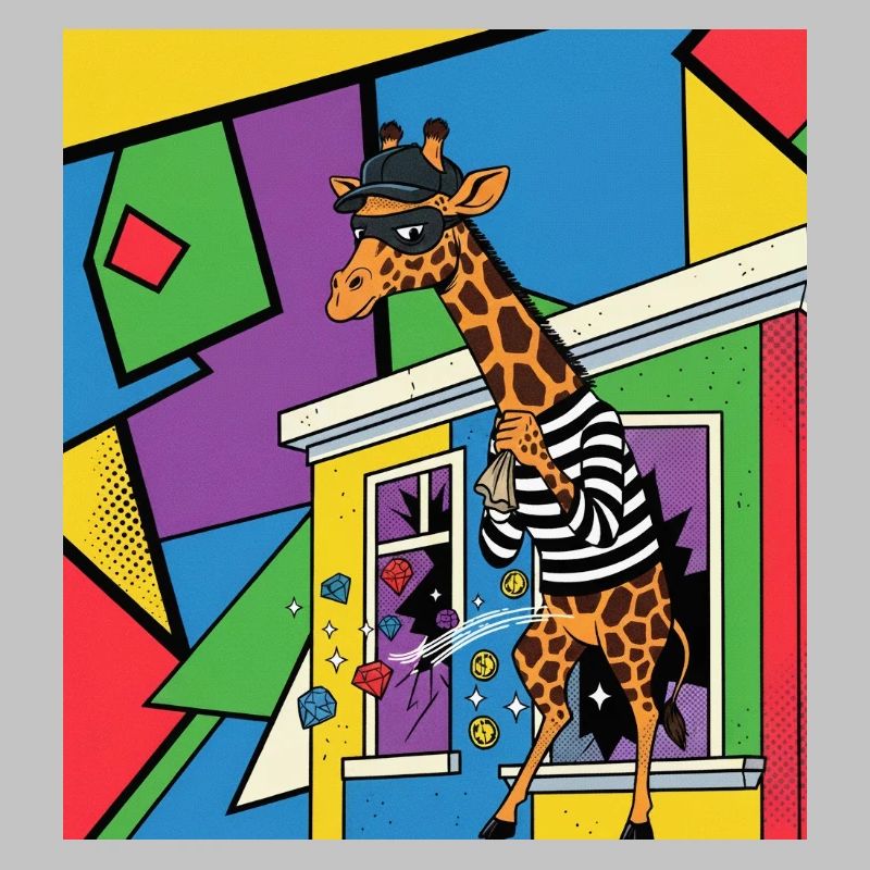 Giraffe Voleuse Pop Art