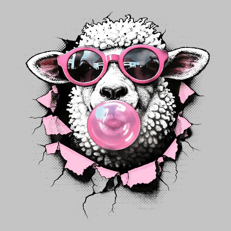Cool Sheep – Summer Halftone Digital Art