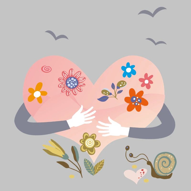 Herz mit Blumen
