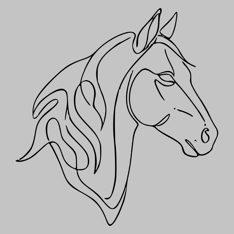 Art de lignes de chevaux minimalistes - Conception élégante de lignes
