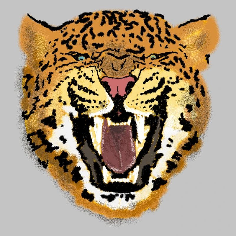 Leopard Face Roaring Art Design