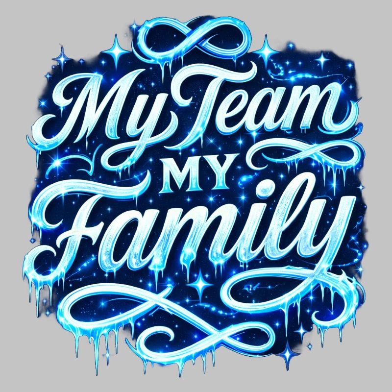 Mon équipe, ma famille Script néon