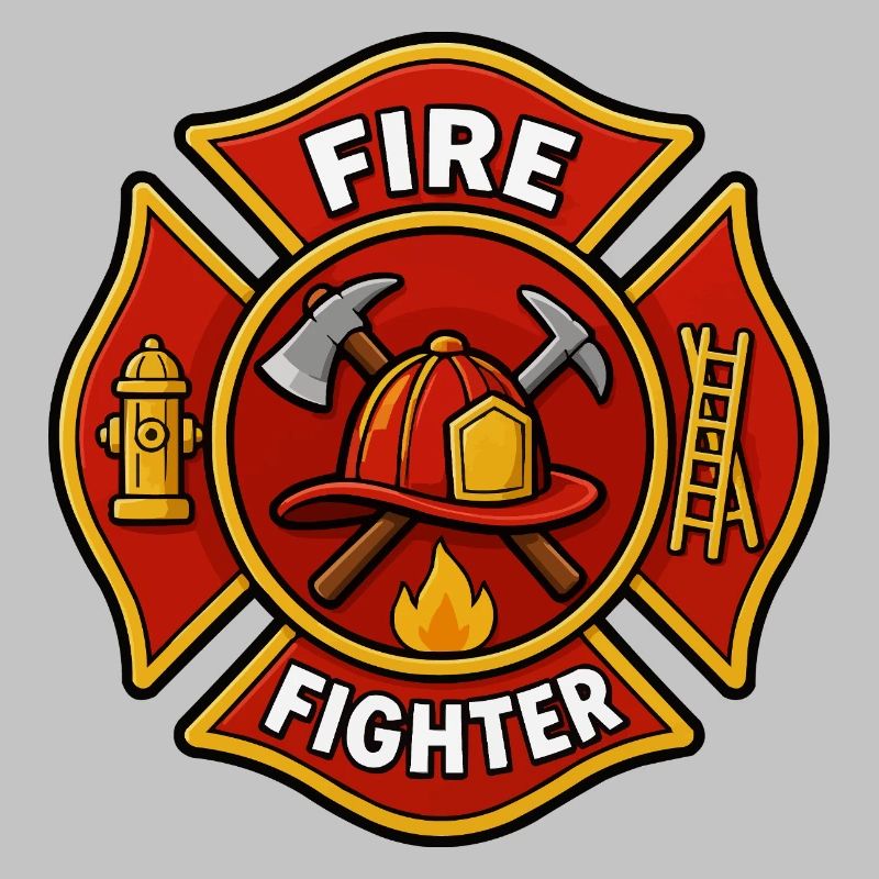 Firefighter Helmet Emblem with Axe