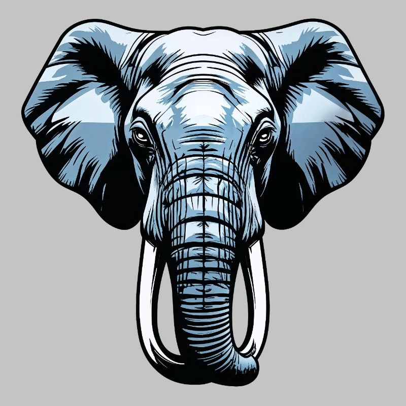 Blue Elephant Head Vector