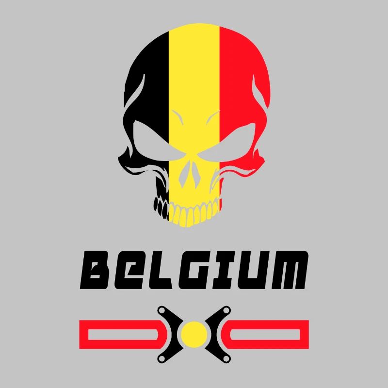 Conception de drapeau de crâne de Belgique