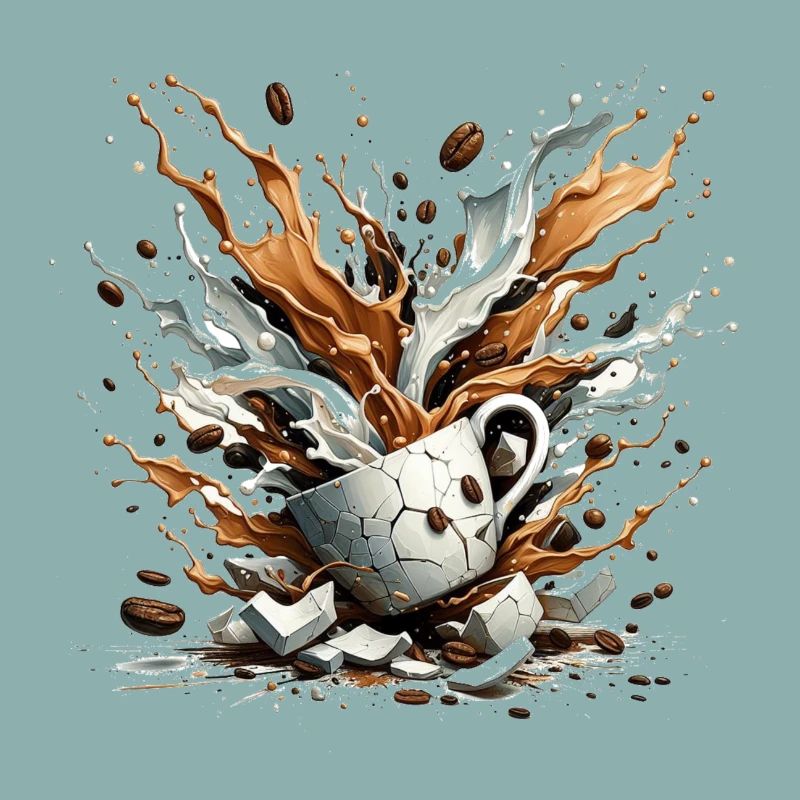 Explodierter Kaffee - 100 % Koffein