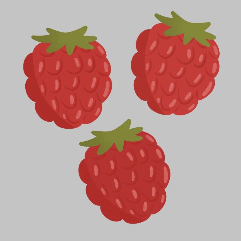 Vivid Raspberry Fruit Pattern
