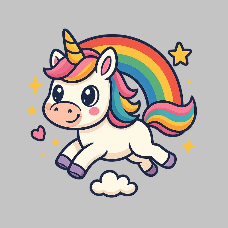 Kunterbuntes Einhorn Regenbogen