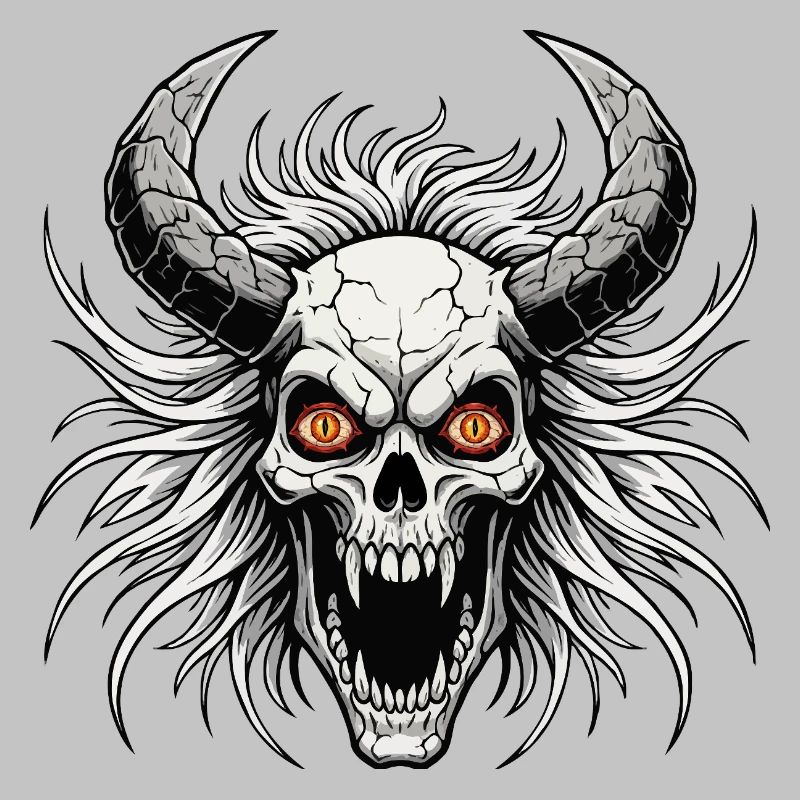 Devil skull with horns