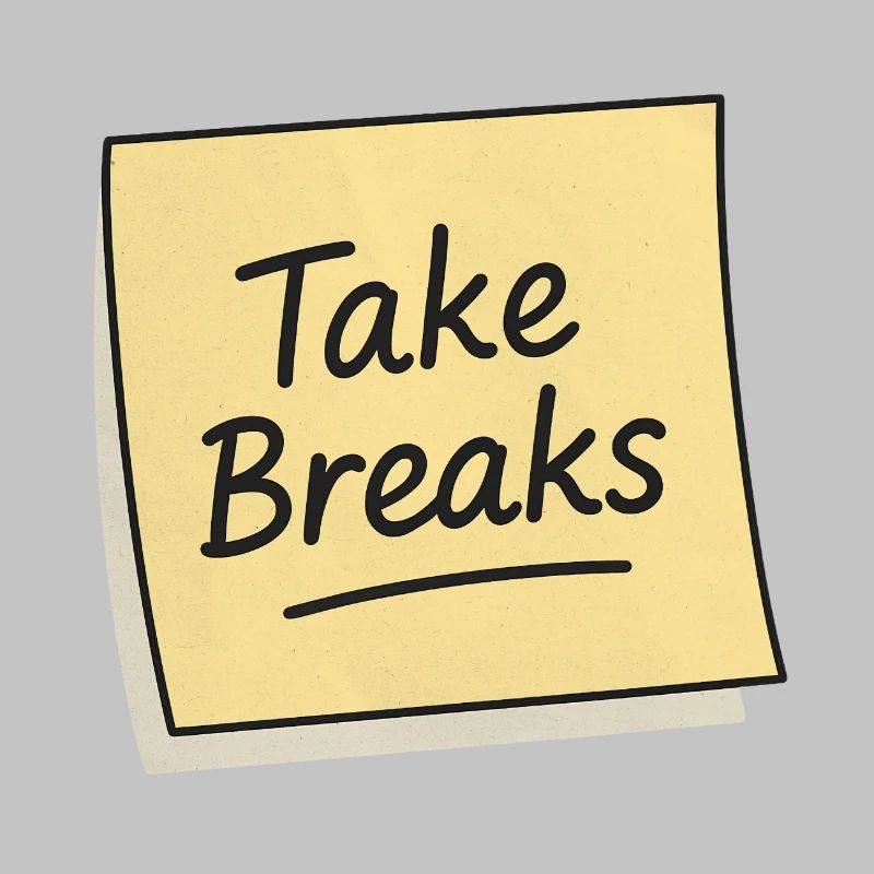 Take Breaks Sticky Note Reminder