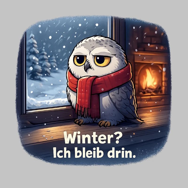 Winter Eule: Ich bleib drin