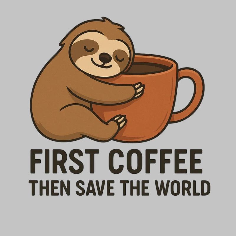 Sloth Coffee Morgen: Rette die Welt