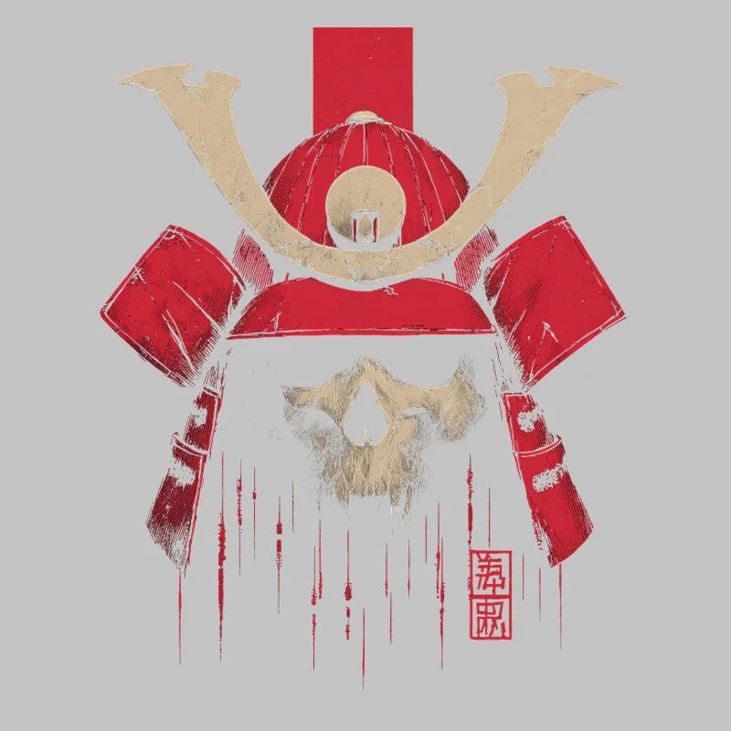 Blutroter Samurai Schädel