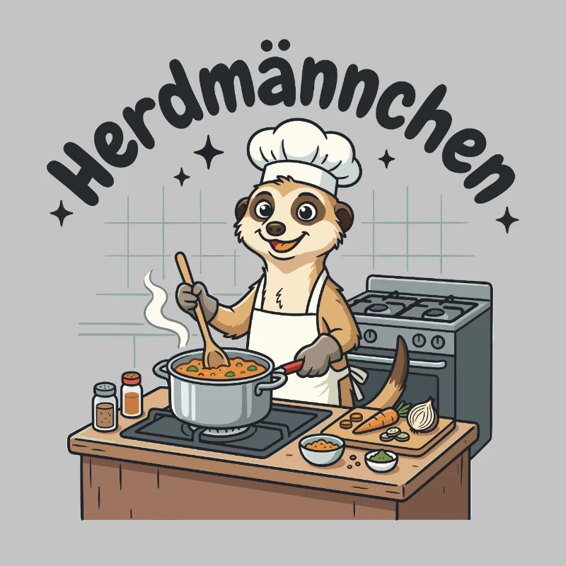 Herdmännchen Koch Erdmännchen am Herd 