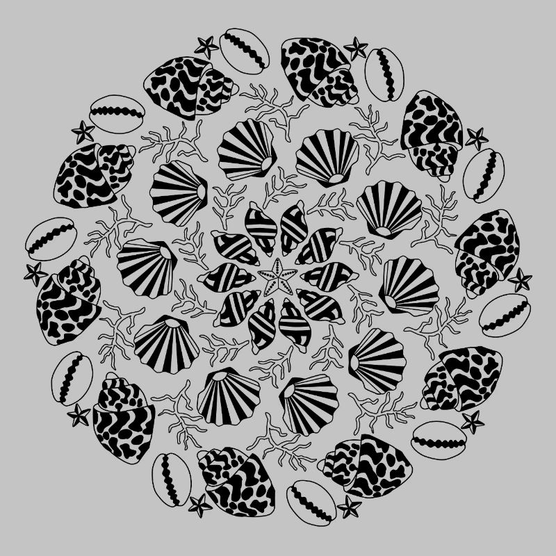 Shell Mandala black and white