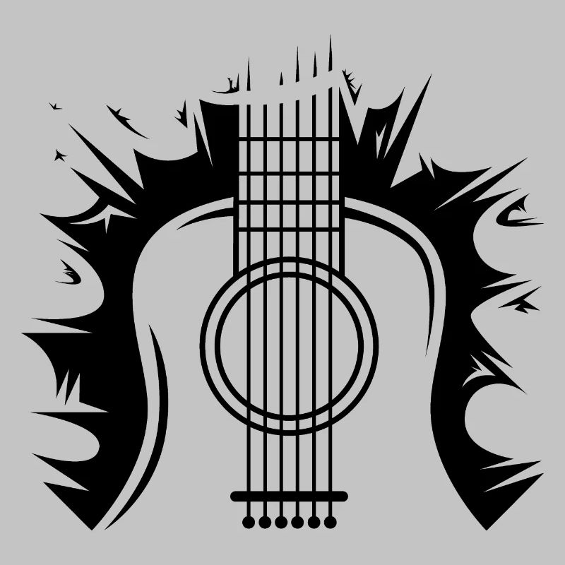 Icône d’illustration de logo d’explosion de guitare