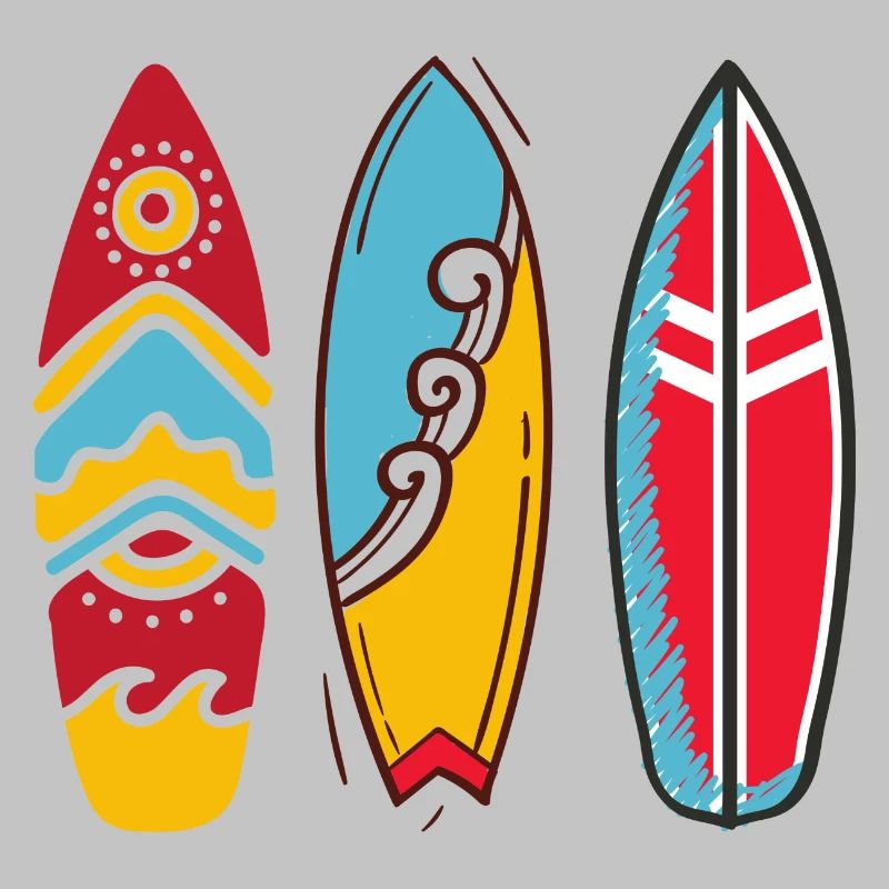 Drei Pop-Art-Surfbretter